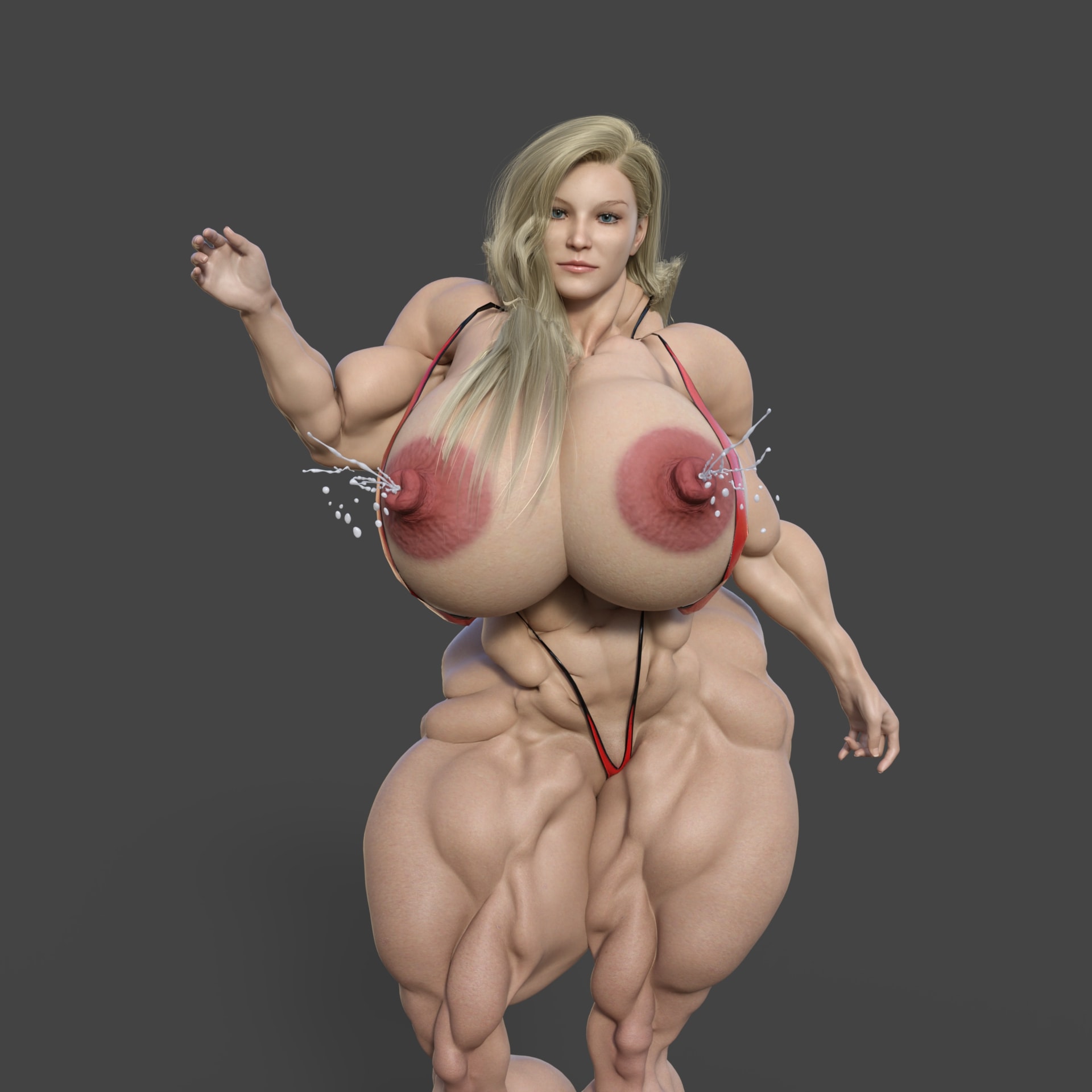 Elize a muscular and curvy russian girl.